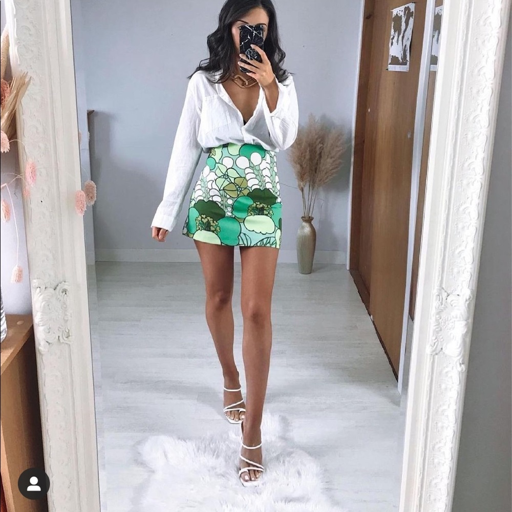 Zara printed mini skirt green - Picture 4 of 6